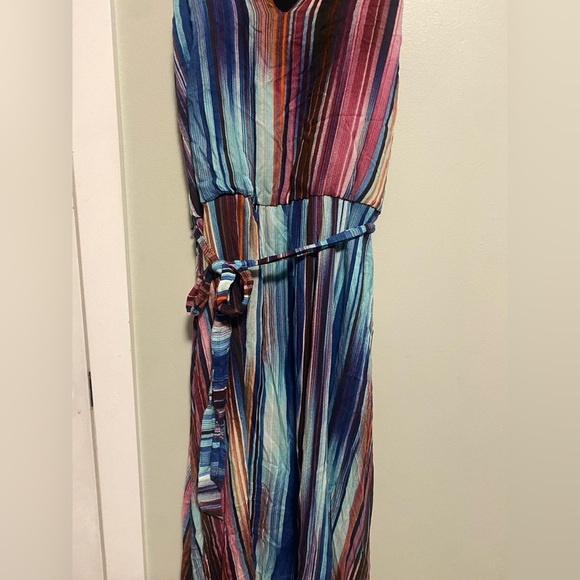 Anthropologie brand Sanctuary | Vibrant Striped Asymmetrical Dress - Small - Picture 3 of 6